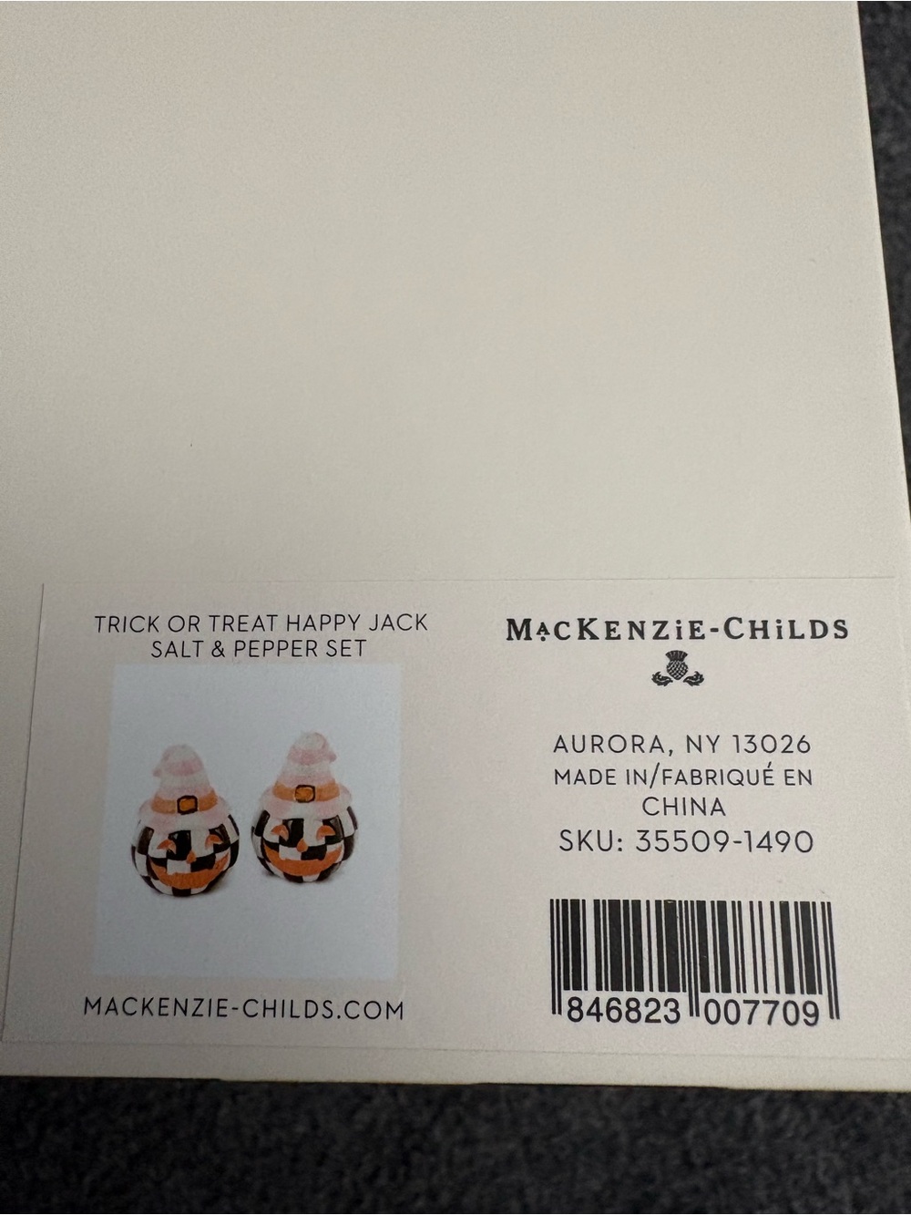 MacKenzie-Childs Trick or Treat Happy Jack Salt & Pepper - Picture 5 of 5